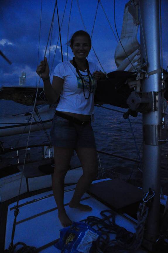 Feliz com o início da viagem de veleiro de Cartagena, na Colômbia, até o Panamá